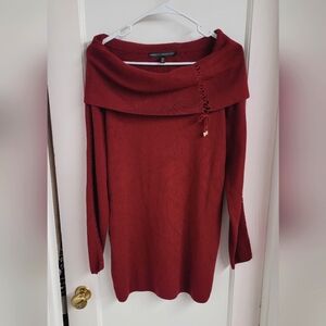 White House Black Market Red Off-the-Shoulder Sweater